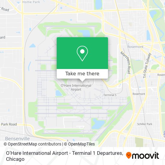 O'Hare International Airport - Terminal 1 Departures map