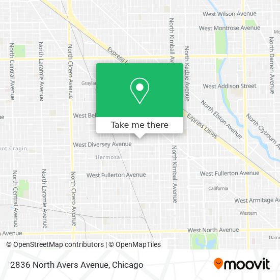 Mapa de 2836 North Avers Avenue