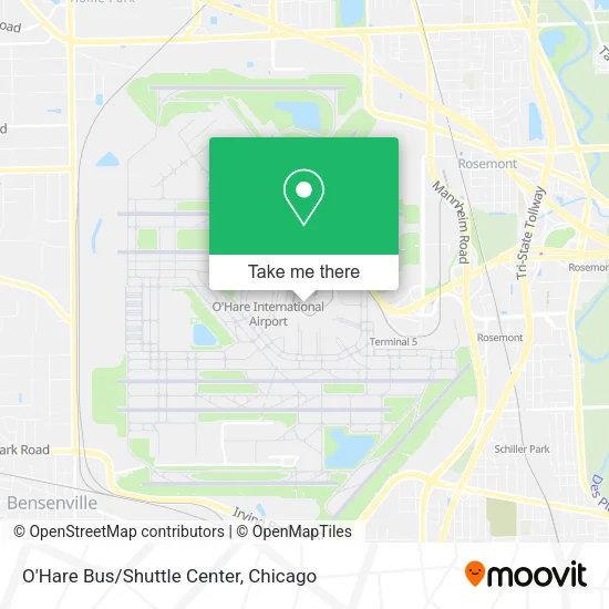 Mapa de O'Hare Bus/Shuttle Center