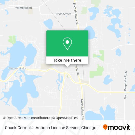 Chuck Cermak's Antioch License Service map