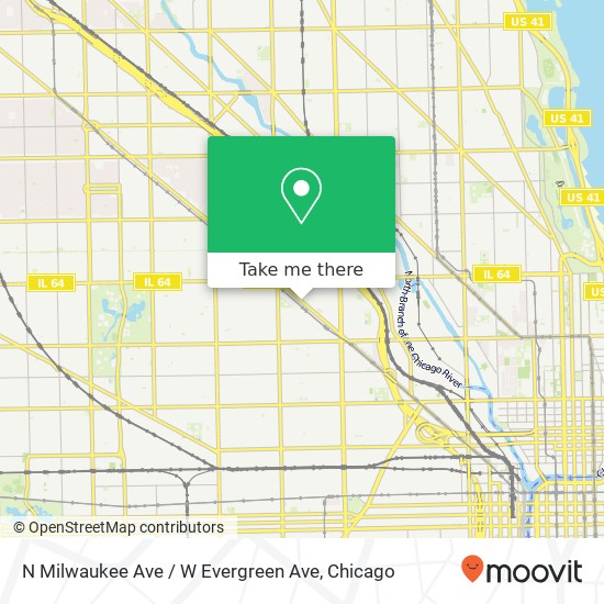 Mapa de N Milwaukee Ave / W Evergreen Ave