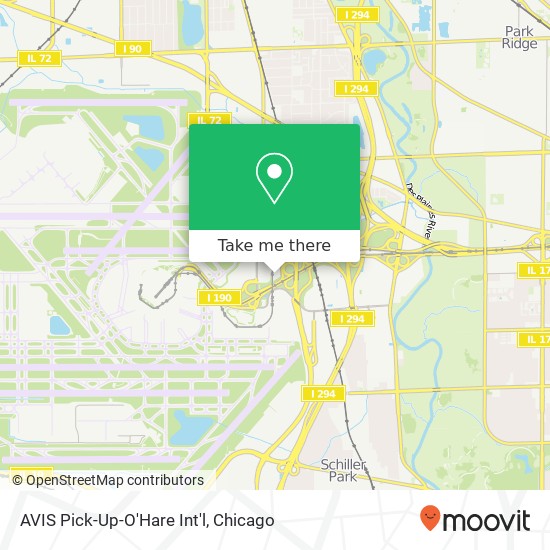 Mapa de AVIS Pick-Up-O'Hare Int'l