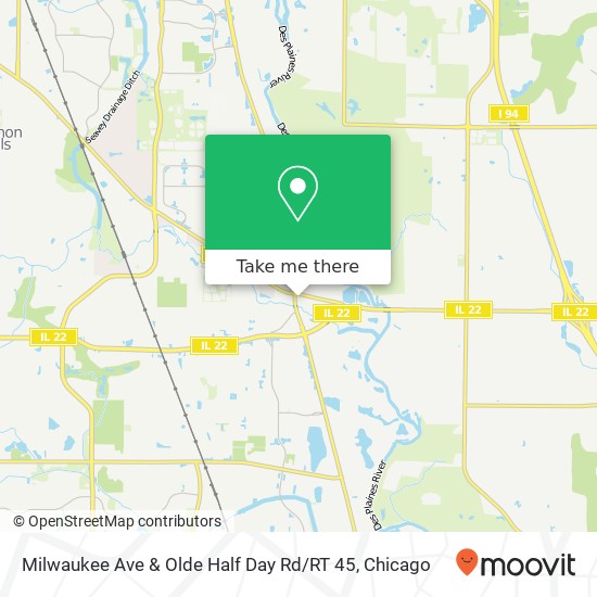 Mapa de Milwaukee Ave & Olde Half Day Rd / RT 45