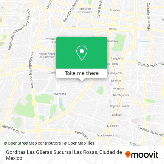 Gorditas Las Güeras Sucursal Las Rosas map