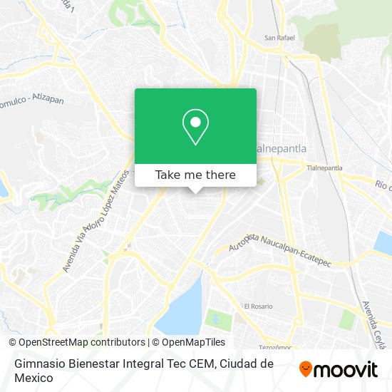 Gimnasio Bienestar Integral Tec CEM map