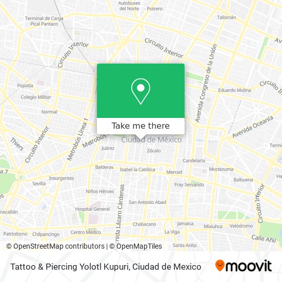 Tattoo & Piercing Yolotl Kupuri map
