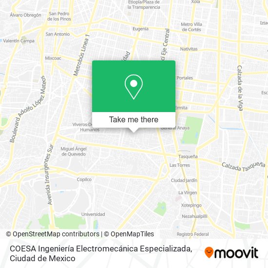 Mapa de COESA Ingeniería Electromecánica Especializada