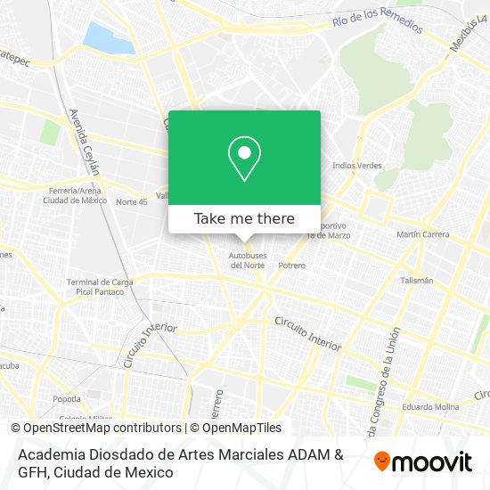 Mapa de Academia Diosdado de Artes Marciales ADAM & GFH