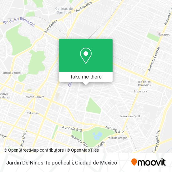 Mapa de Jardín De Niños Telpochcalli