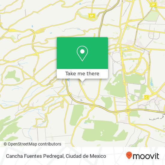 Cancha Fuentes Pedregal map