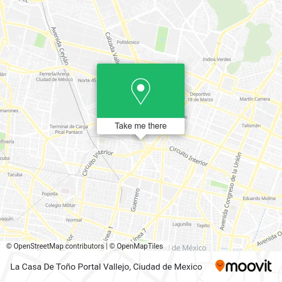 La Casa De Toño Portal Vallejo map