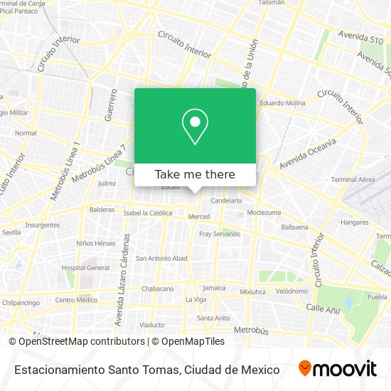 Estacionamiento Santo Tomas map