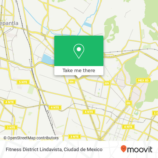 Fitness District Lindavista map