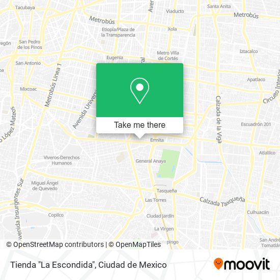 Tienda "La Escondida" map