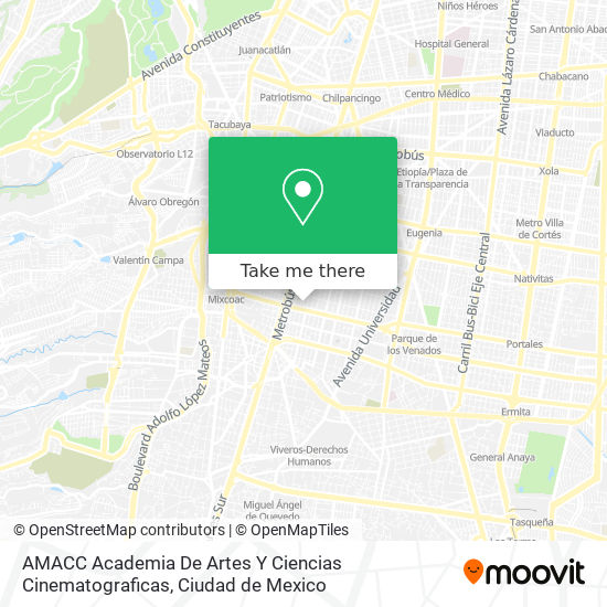 AMACC Academia De Artes Y Ciencias Cinematograficas map