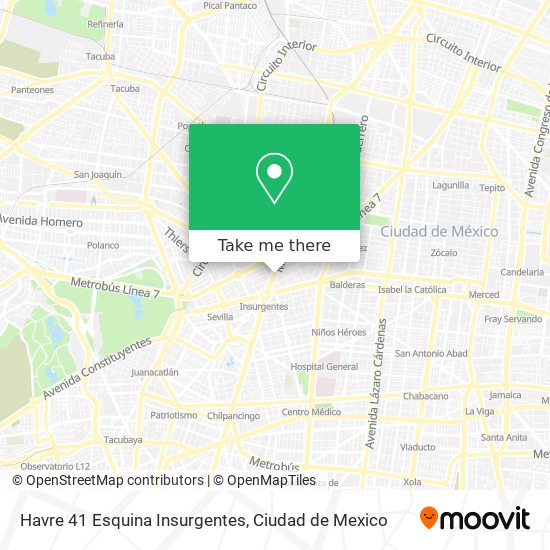 Havre 41 Esquina Insurgentes map