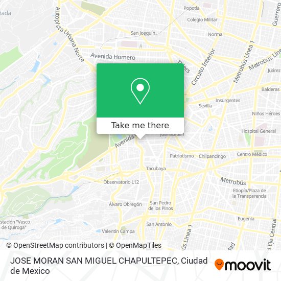 Mapa de JOSE MORAN  SAN MIGUEL CHAPULTEPEC