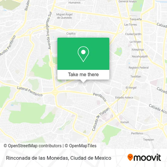 Rinconada de las Monedas map