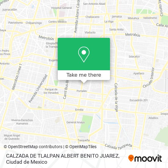 CALZADA DE TLALPAN  ALBERT  BENITO JUAREZ map