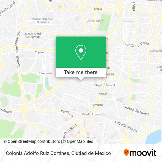 Mapa de Colonia Adolfo Ruiz Cortines
