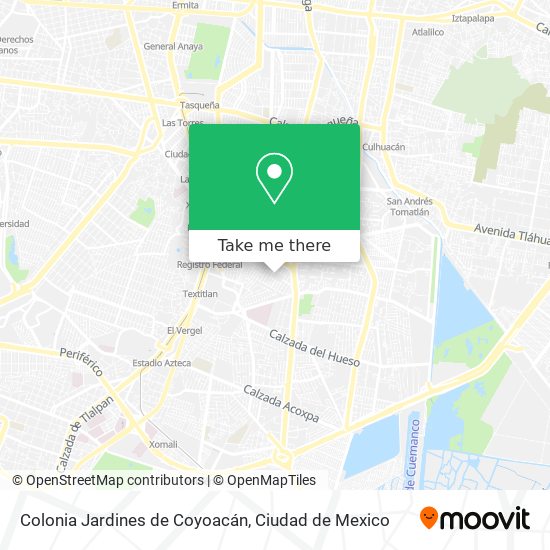 Mapa de Colonia Jardines de Coyoacán