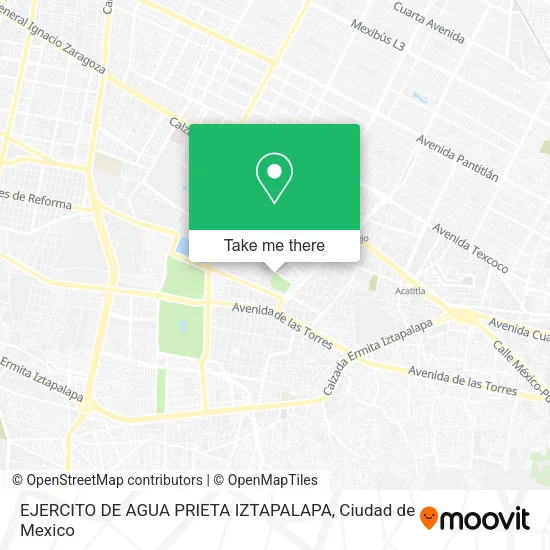 Mapa de EJERCITO DE AGUA PRIETA IZTAPALAPA