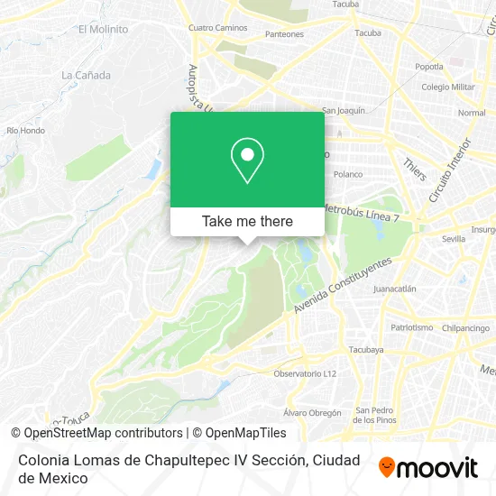 Colonia Lomas de Chapultepec IV Sección map