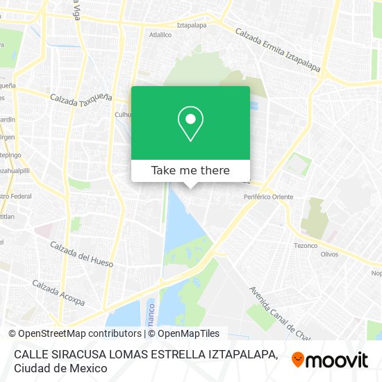 CALLE SIRACUSA  LOMAS ESTRELLA  IZTAPALAPA map