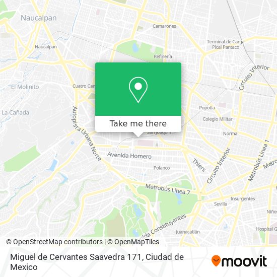 Miguel de Cervantes Saavedra 171 map