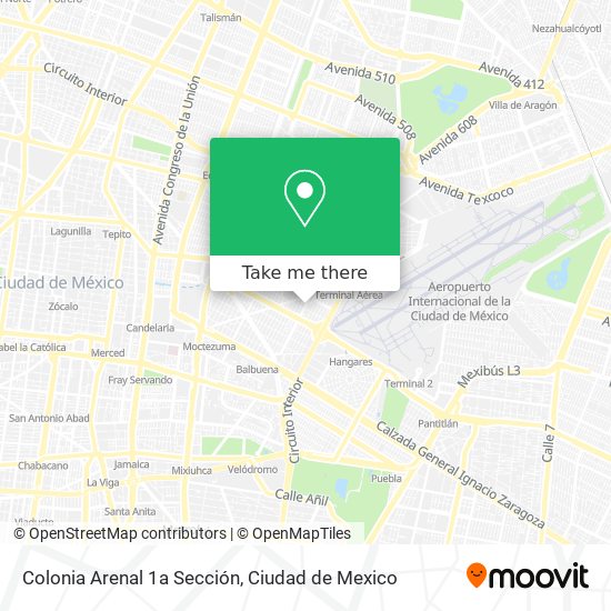 Colonia Arenal 1a Sección map