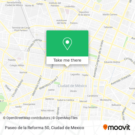 Paseo de la Reforma 50 map