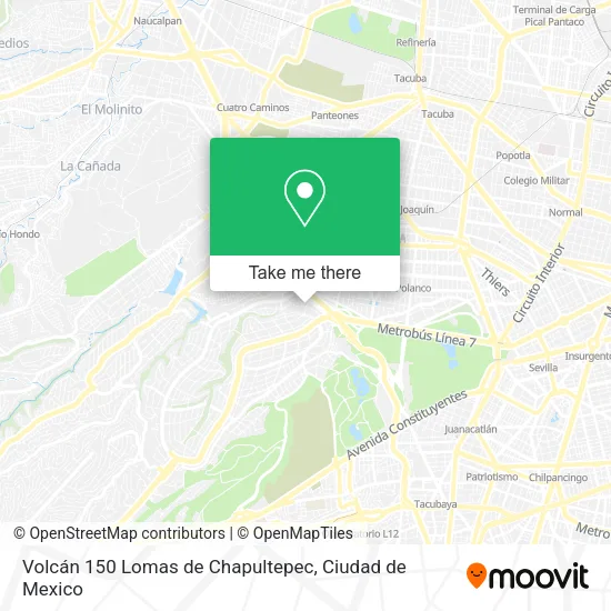 Mapa de Volcán 150  Lomas de Chapultepec