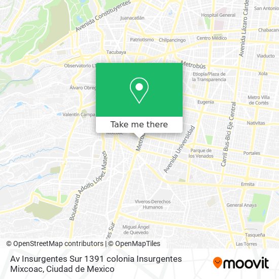 Av  Insurgentes Sur 1391   colonia Insurgentes Mixcoac map