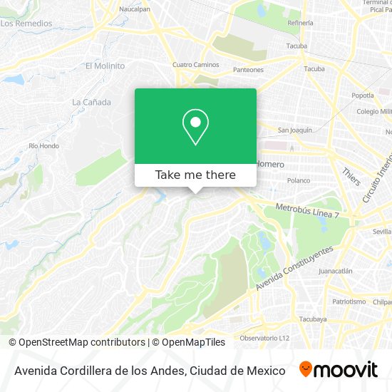 Avenida Cordillera de los Andes map