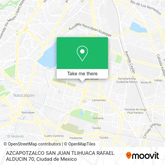 Mapa de AZCAPOTZALCO  SAN JUAN TLIHUACA  RAFAEL ALDUCIN 70