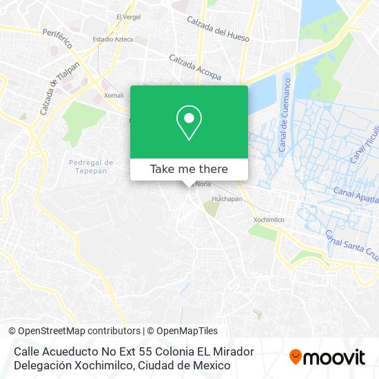 Mapa de Calle Acueducto No  Ext 55 Colonia EL Mirador   Delegación Xochimilco