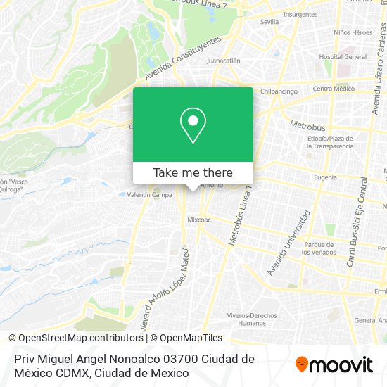 Mapa de Priv  Miguel Angel  Nonoalco  03700 Ciudad de México  CDMX