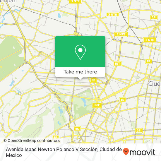 Avenida Isaac Newton  Polanco V Sección map