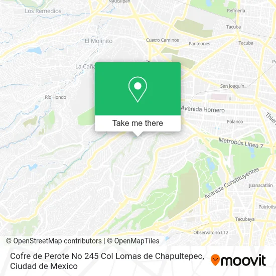 Cofre de Perote No 245 Col  Lomas de Chapultepec map