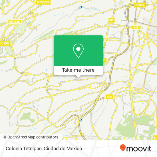 Colonia Tetelpan map