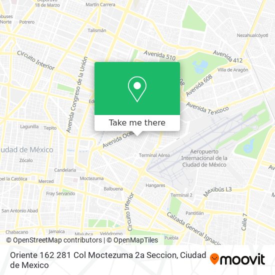 Oriente 162  281  Col  Moctezuma 2a Seccion map