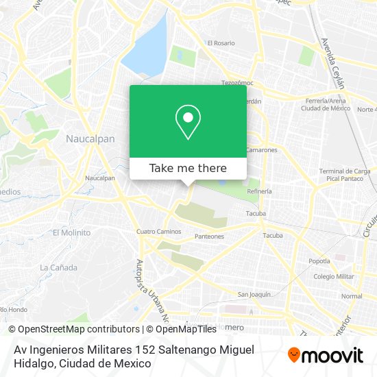 Mapa de Av  Ingenieros Militares 152 Saltenango Miguel Hidalgo