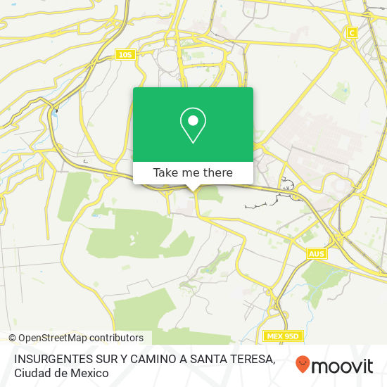 Mapa de INSURGENTES SUR Y CAMINO A SANTA TERESA