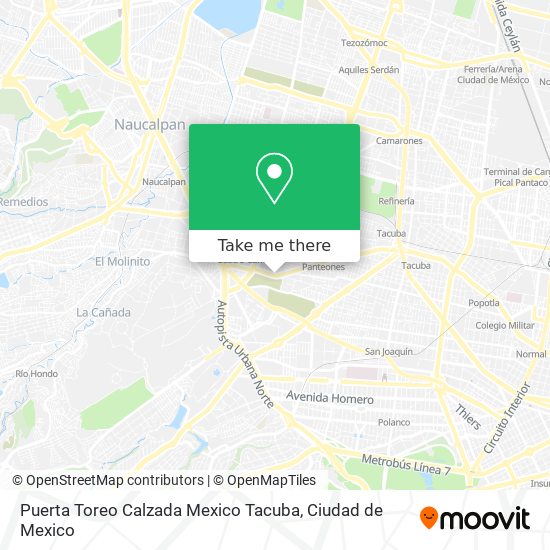 Puerta Toreo Calzada Mexico Tacuba map