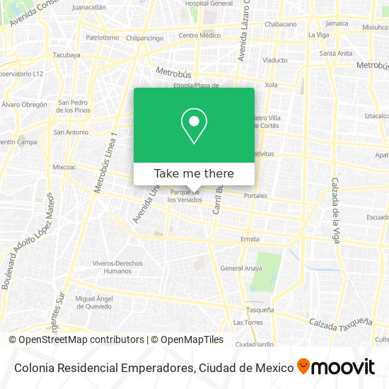 Colonia Residencial Emperadores map