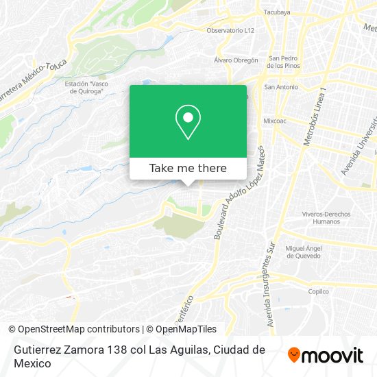 Gutierrez Zamora 138 col  Las Aguilas map