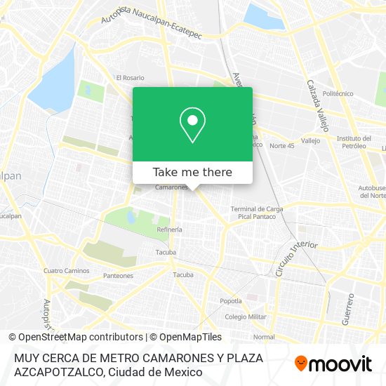 MUY CERCA DE METRO CAMARONES Y PLAZA AZCAPOTZALCO map