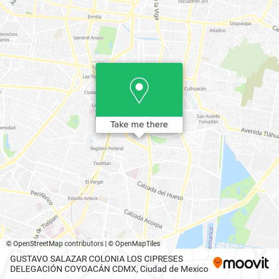 GUSTAVO SALAZAR  COLONIA LOS CIPRESES  DELEGACIÓN COYOACÁN  CDMX map