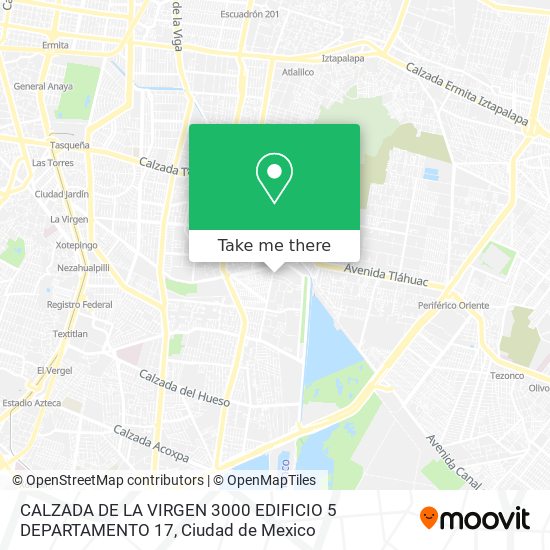 CALZADA DE LA VIRGEN 3000 EDIFICIO 5 DEPARTAMENTO 17 map