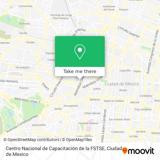Centro Nacional de Capacitación de la FSTSE map